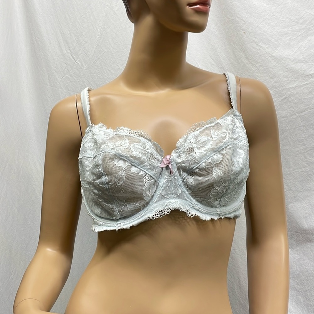 Victoria's Secret Body by Victoria Unlined Demi Light Blue Lace Bra